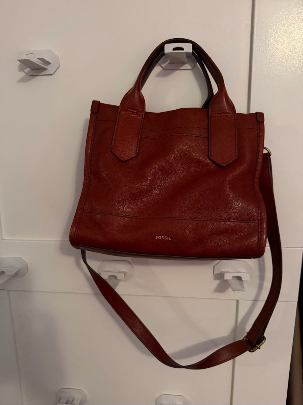 Fossil Women's Leather Satchel - Chestnut Brown
